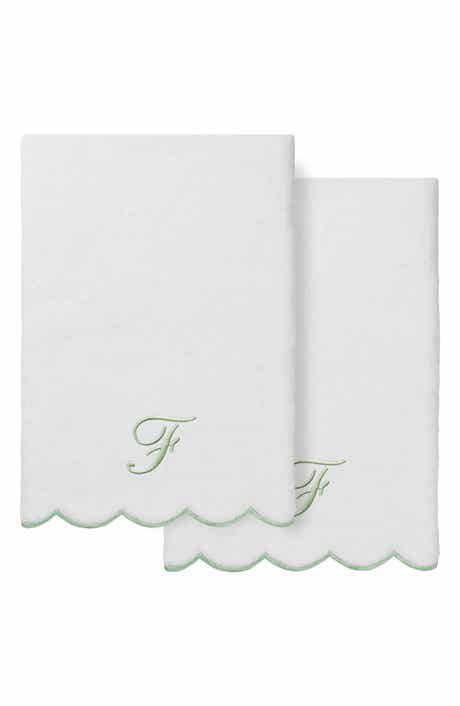 Scallop Personalized Monogram 2-Piece Towel Set