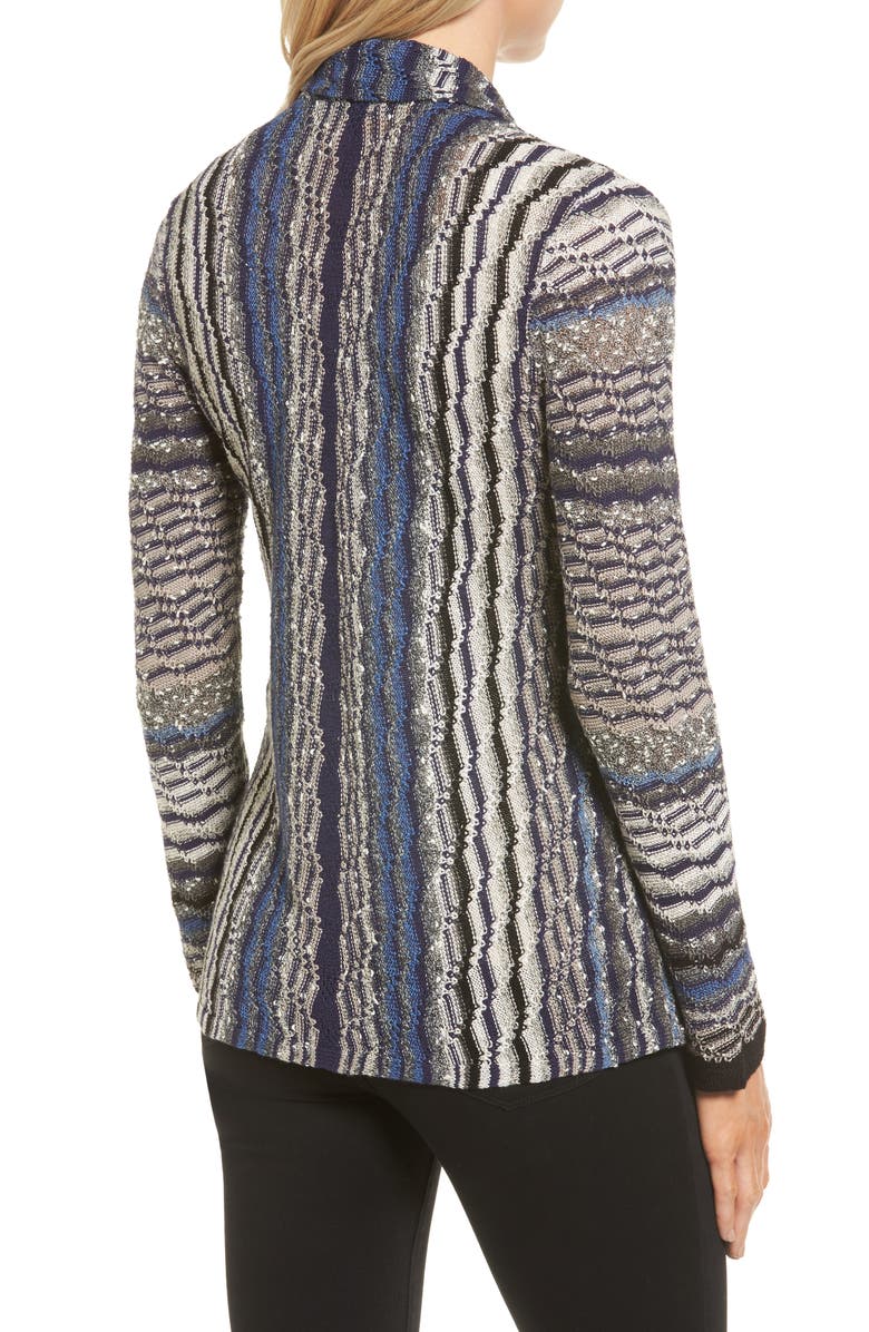 NIC+ZOE Shaded Stripe Drape Front Cardigan, Alternate, color, 