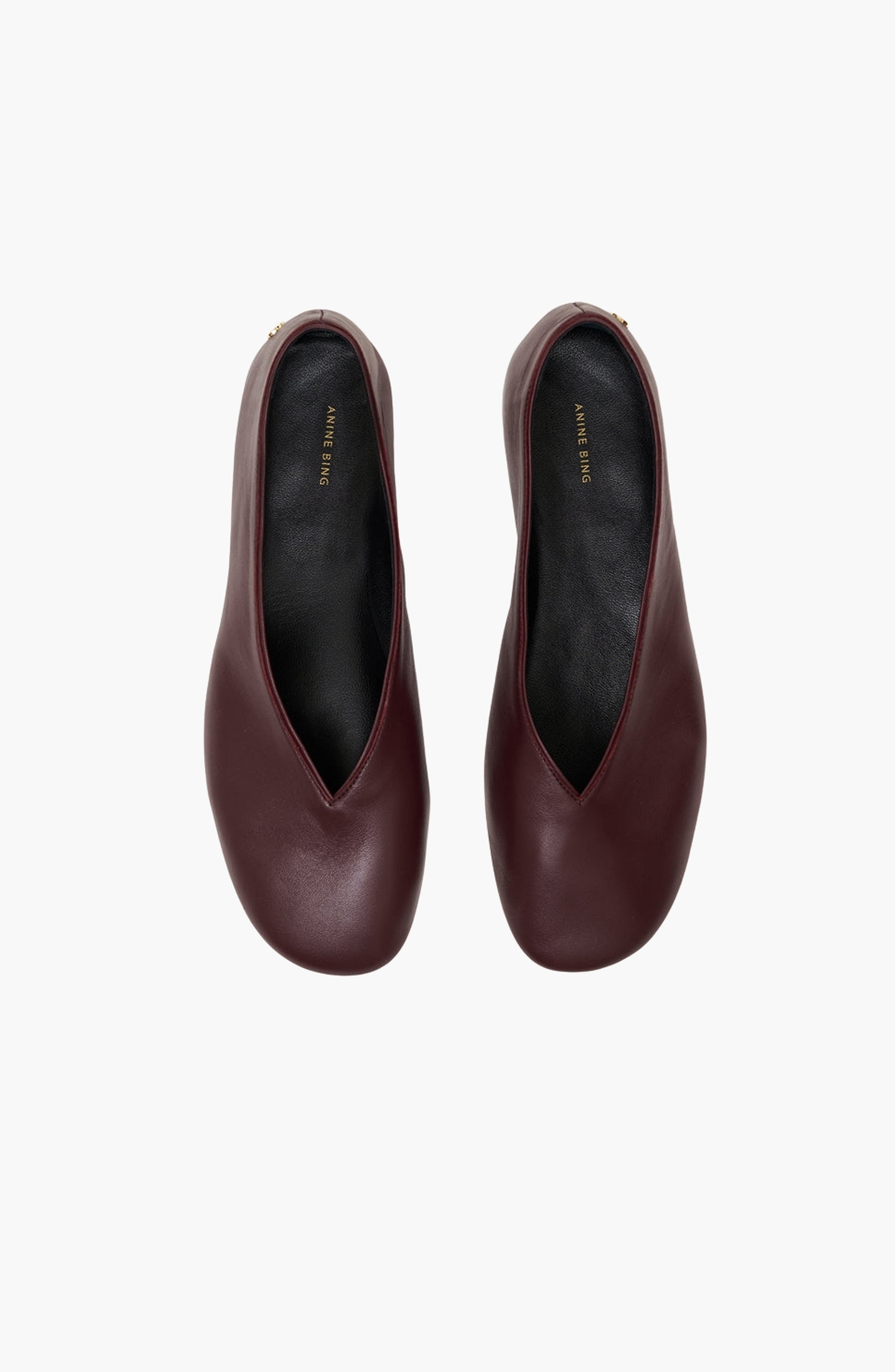 Ana Smooth Leather Flat, Alternate, color, Fig