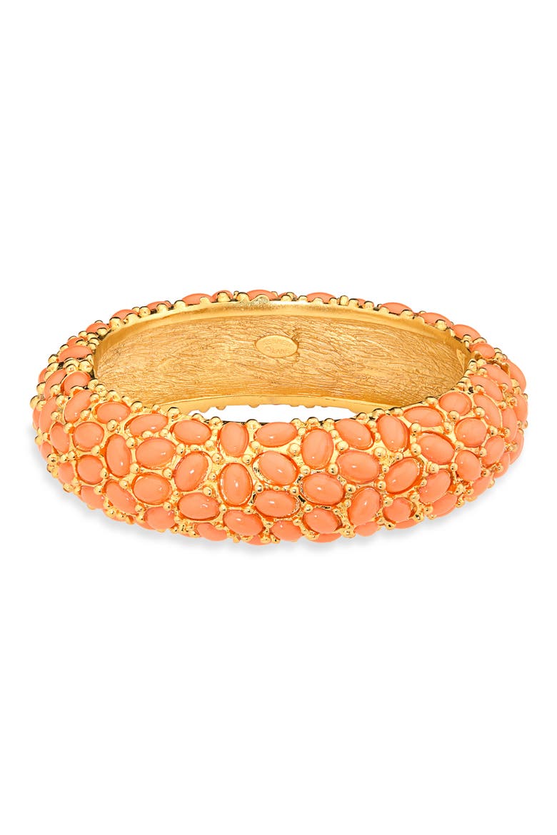 Semiprecious Stone Cabochon Oval Bracelet, Main, color, CORAL