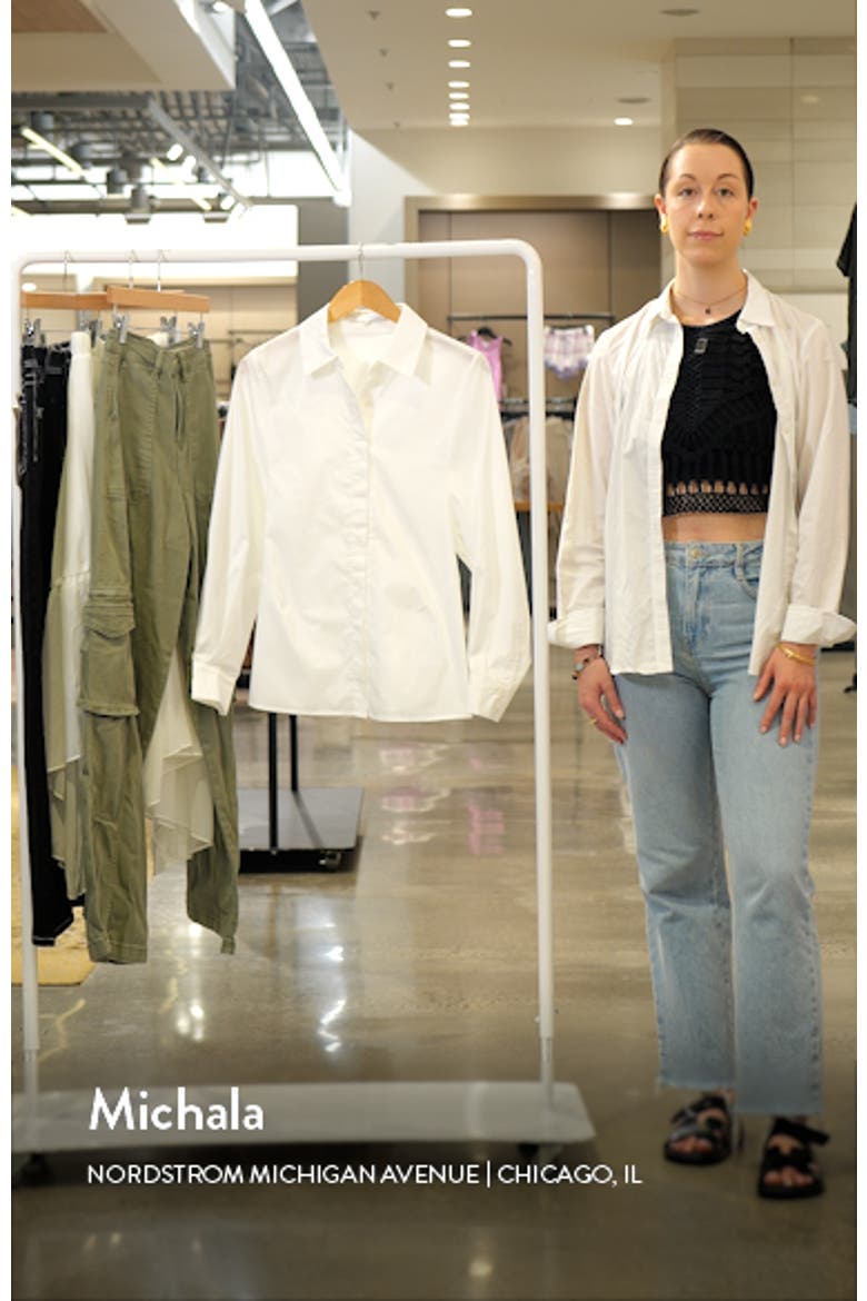 Elastic Back Detail Cotton Blend Button-Up Shirt video