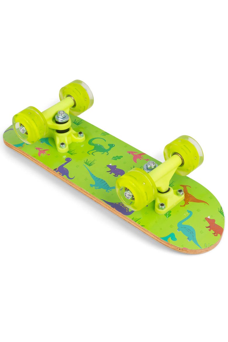 17" Dinosaur Skateboard Flashing Wheels, Antislip Grip, Wooden Deck, Alternate, color, Multicolored