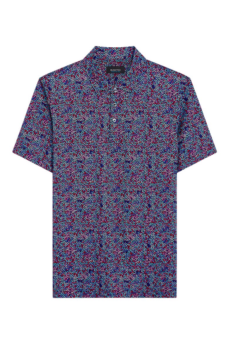 OoohCotton® Scatter Print Polo, Alternate, color, PINK