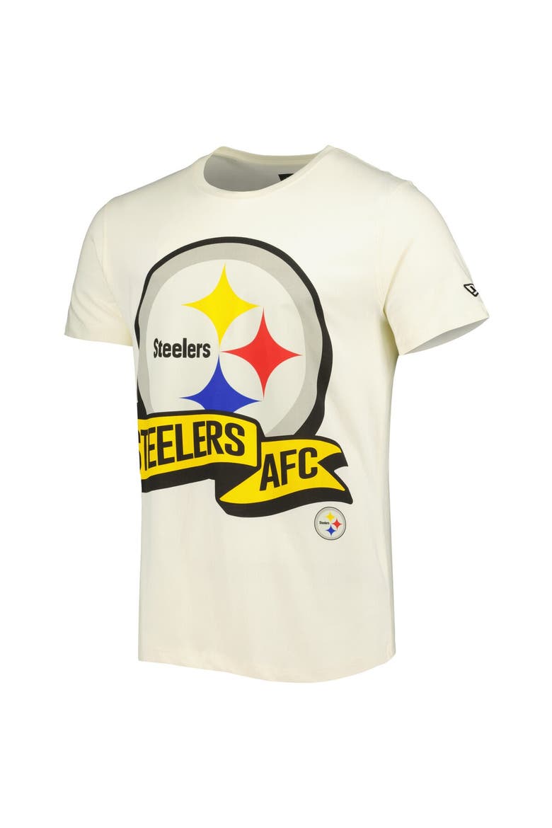 Men's New Era Cream Pittsburgh Steelers Sideline Chrome T-Shirt, Alternate, color, Cream