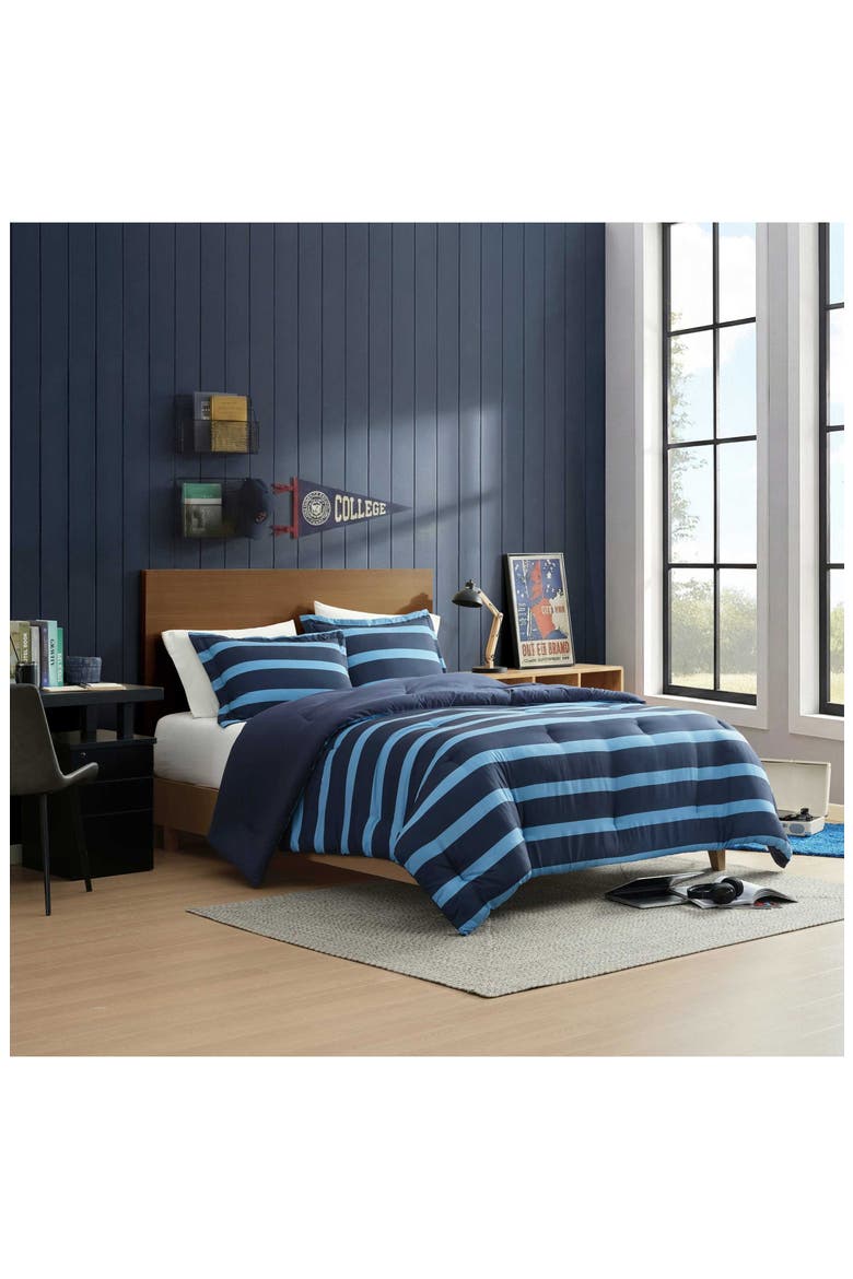 Keelson Stripe Comforter, Alternate, color, DARK BLUE