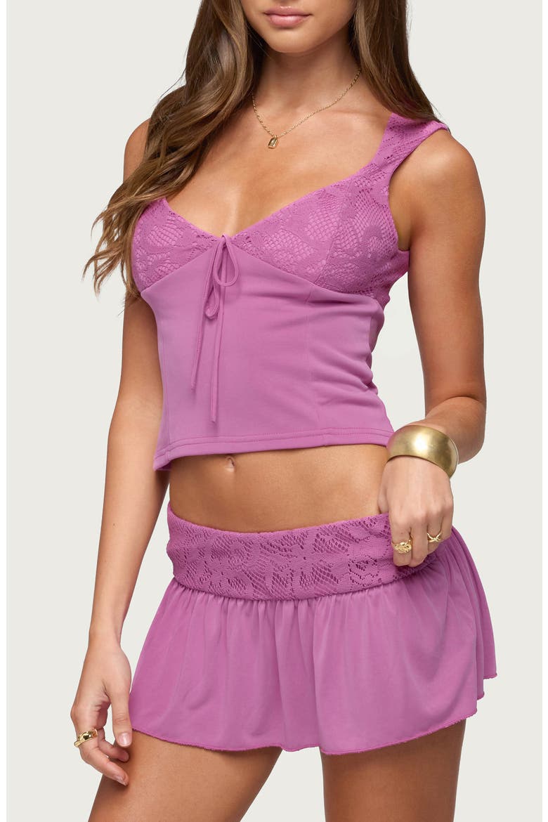 Vessa Lace Crop Top, Alternate, color, PINK