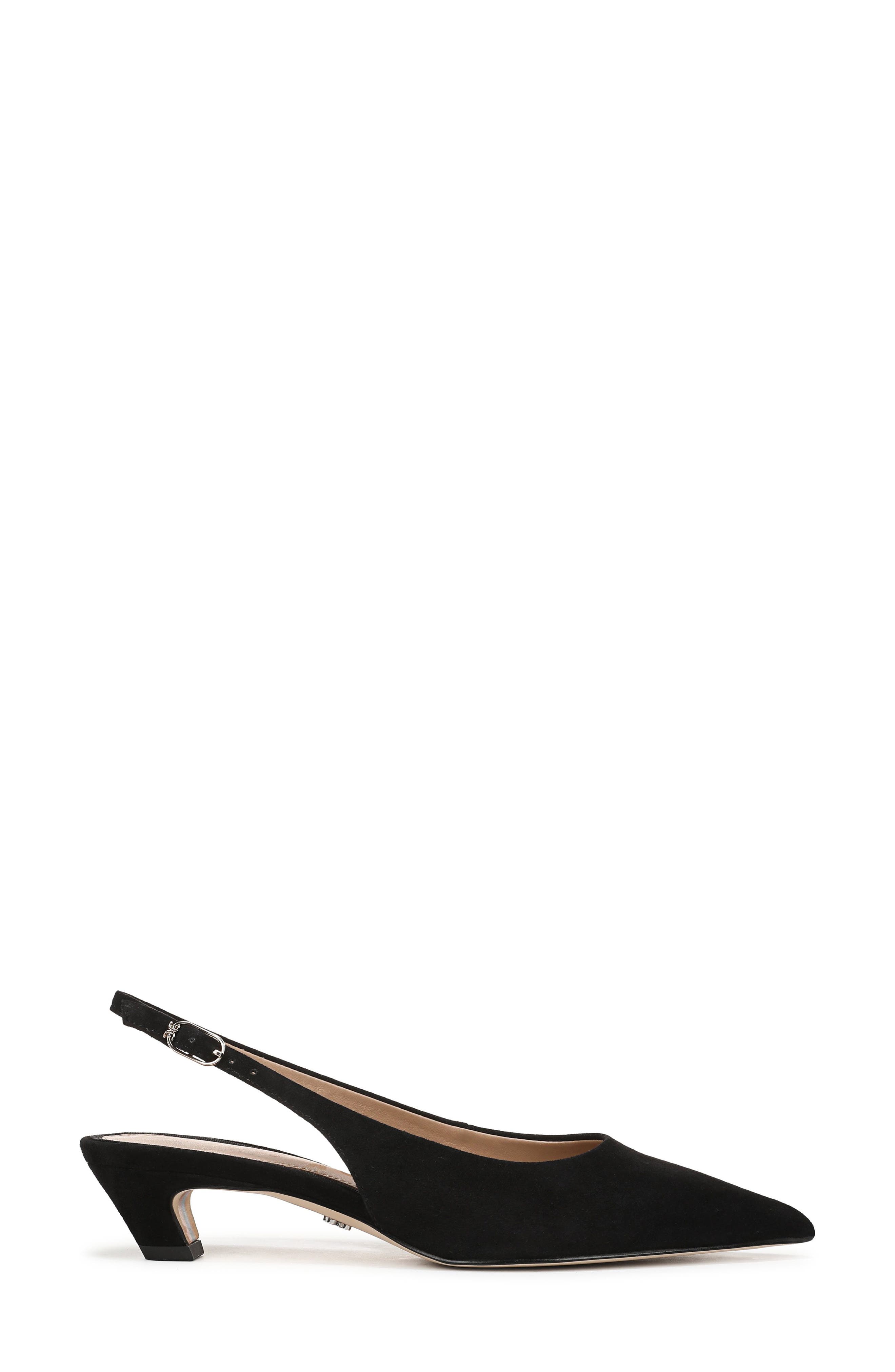 Finch Slingback Pointed Toe Pump, Alternate, color, BLACK SUEDE