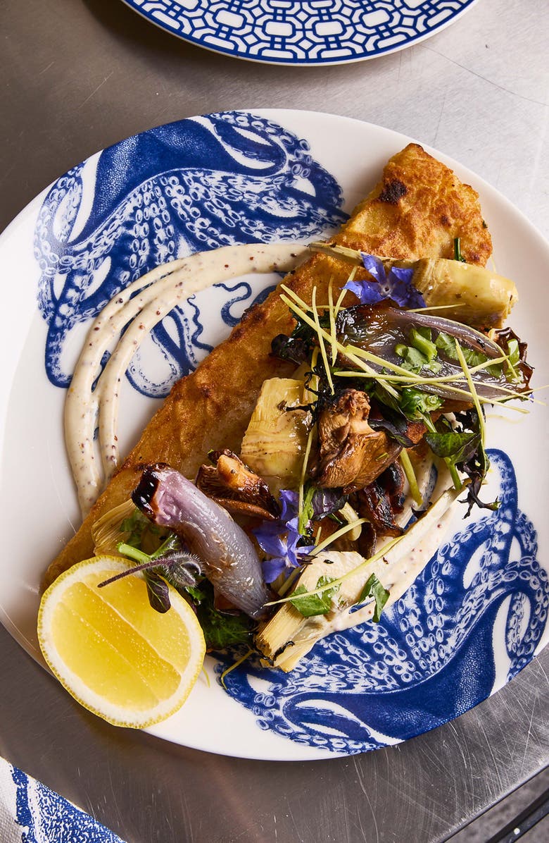 Caskata Lucy Coupe Dinner Plate - Porcelain - Set 4, Alternate, color, Blue