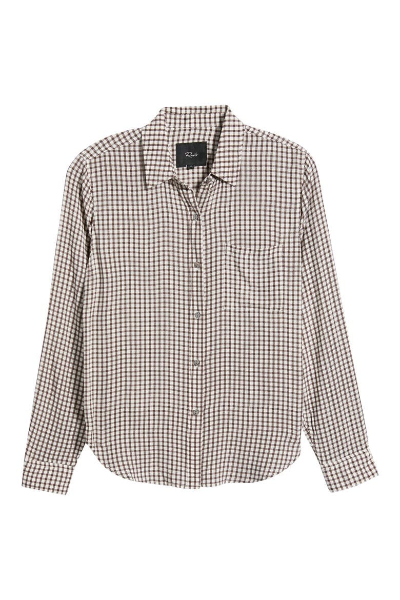 Josephine Gingham Button-Up Shirt, Alternate, color, ESPRESSO GINGHAM