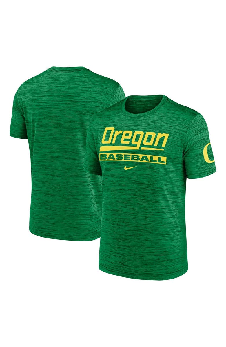 Nike Men's Nike Green Oregon Ducks Velocity Baseball Wordmark Stack Performance T-Shirt, Main, color, Green