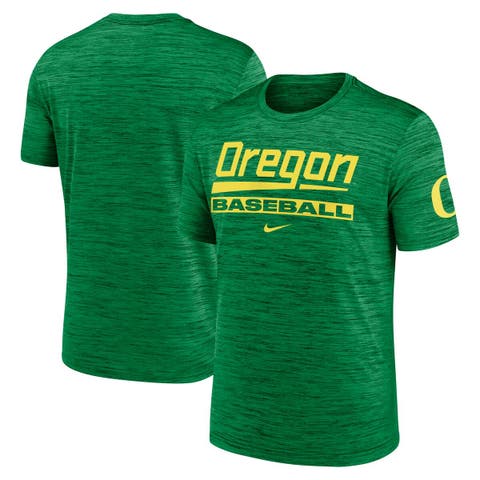 Men's Nike Green Oregon Ducks Velocity Baseball Wordmark Stack Performance T-Shirt