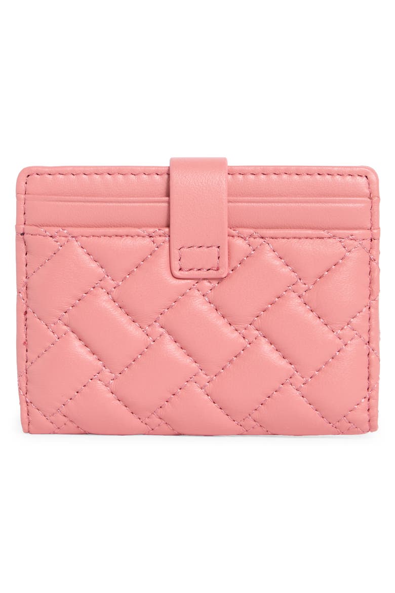 Kensington Quilted Leather Wallet, Alternate, color, PINK COMBO