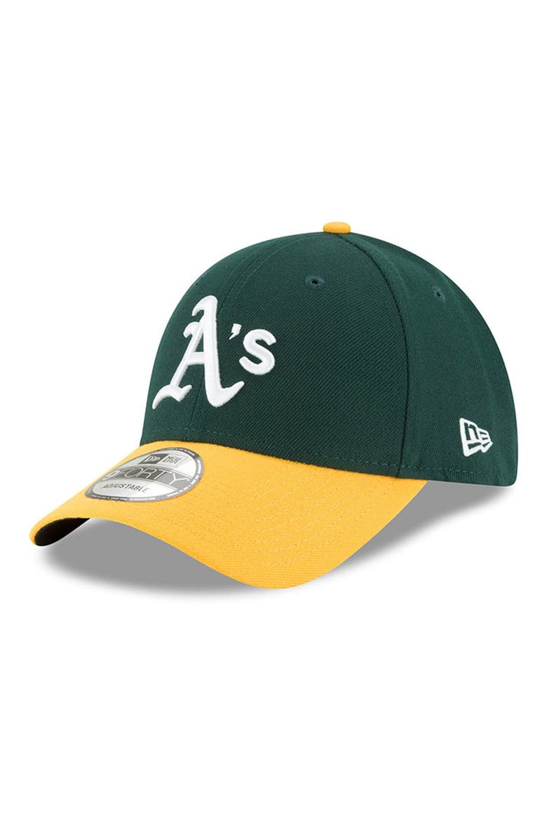 Men's New Era Green Oakland Athletics League 9FORTY Adjustable Hat, Main, color, GREEN