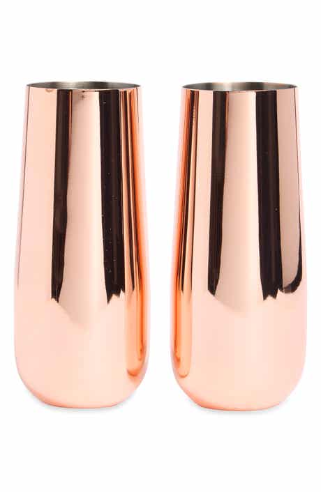 Summit Set of 2 Metallic Sparkling Wine Flutes