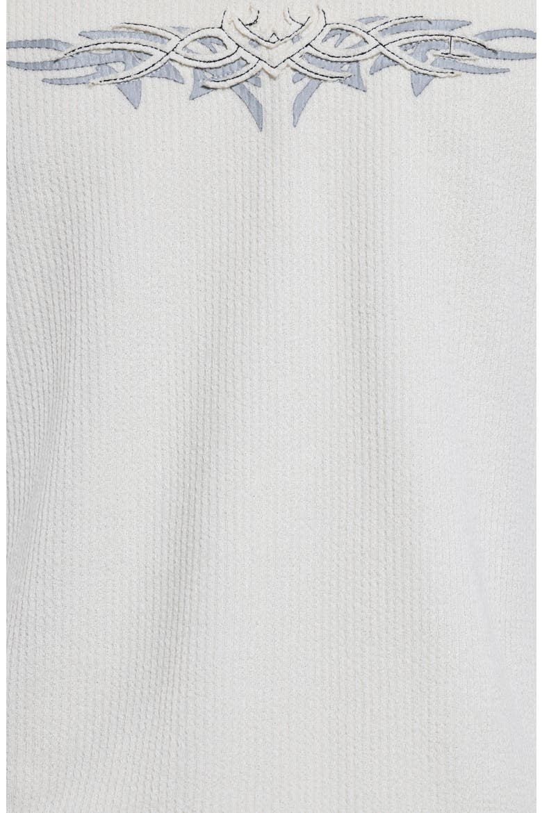 Tattoo Appliqué Long Sleeve Waffle T-Shirt, Alternate, color, WHITE