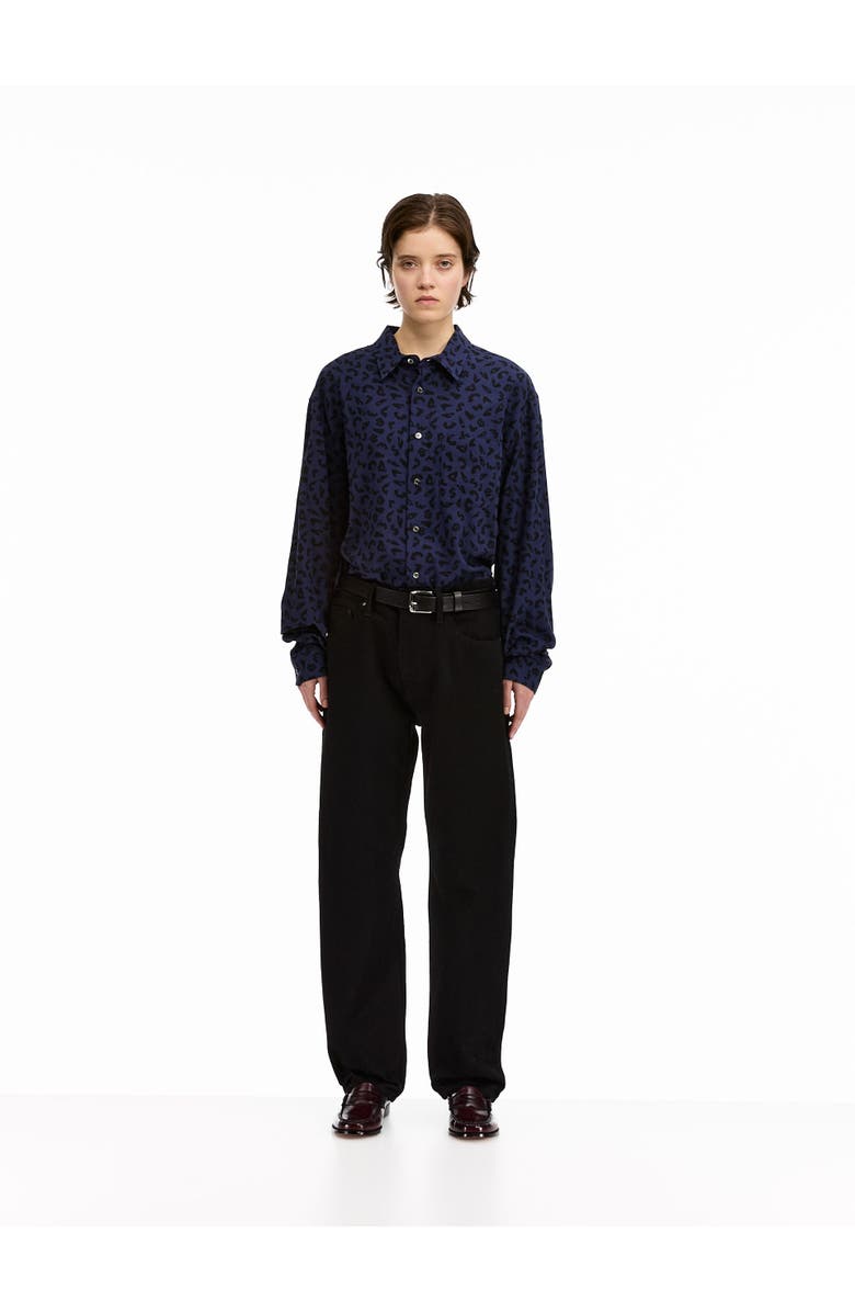 vowels Leopard Shirt, Alternate, color, Navy