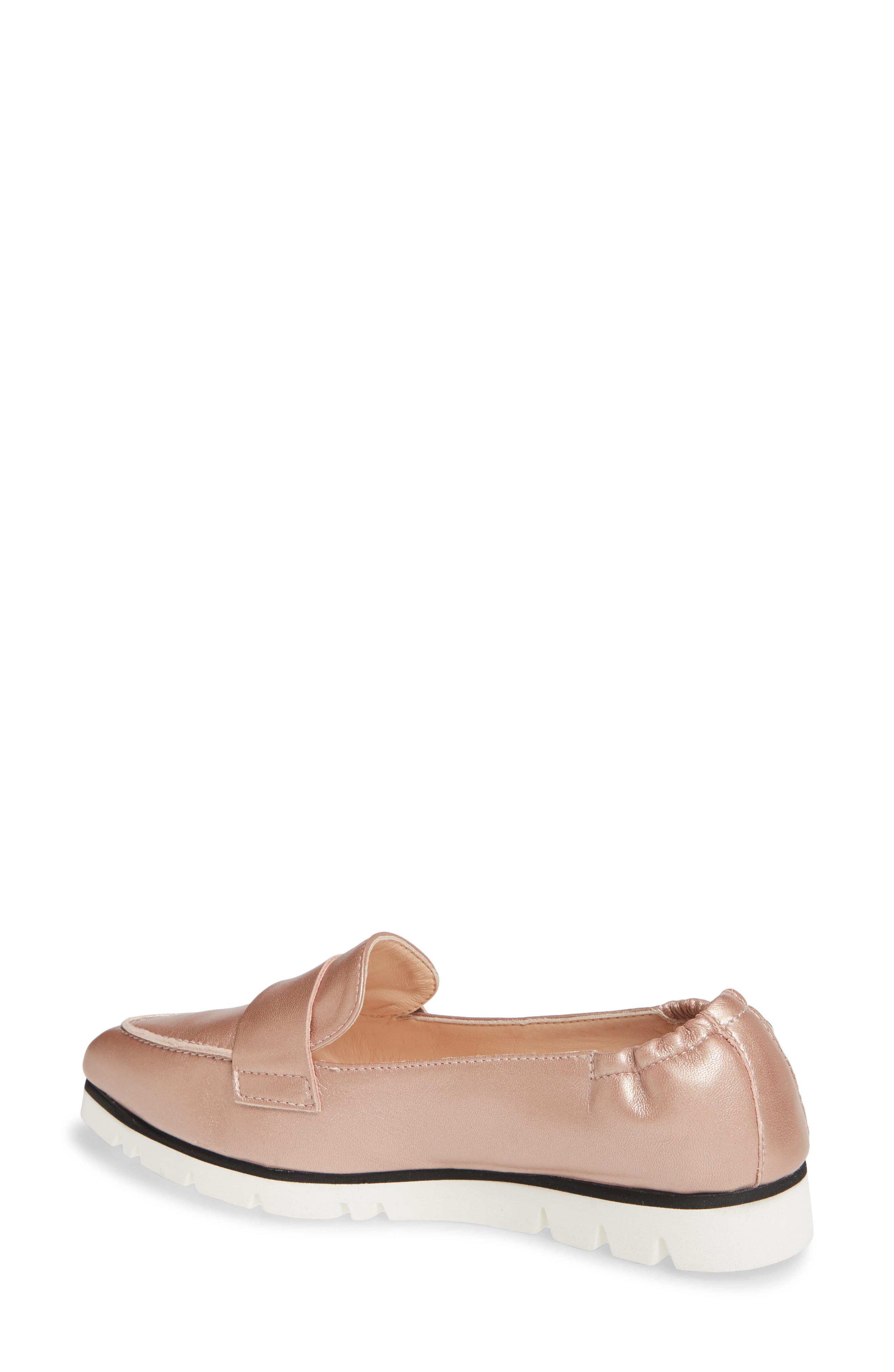 Micro Leopard Print Pointed Toe Loafer, Alternate, color, PALE PINK METALLIC