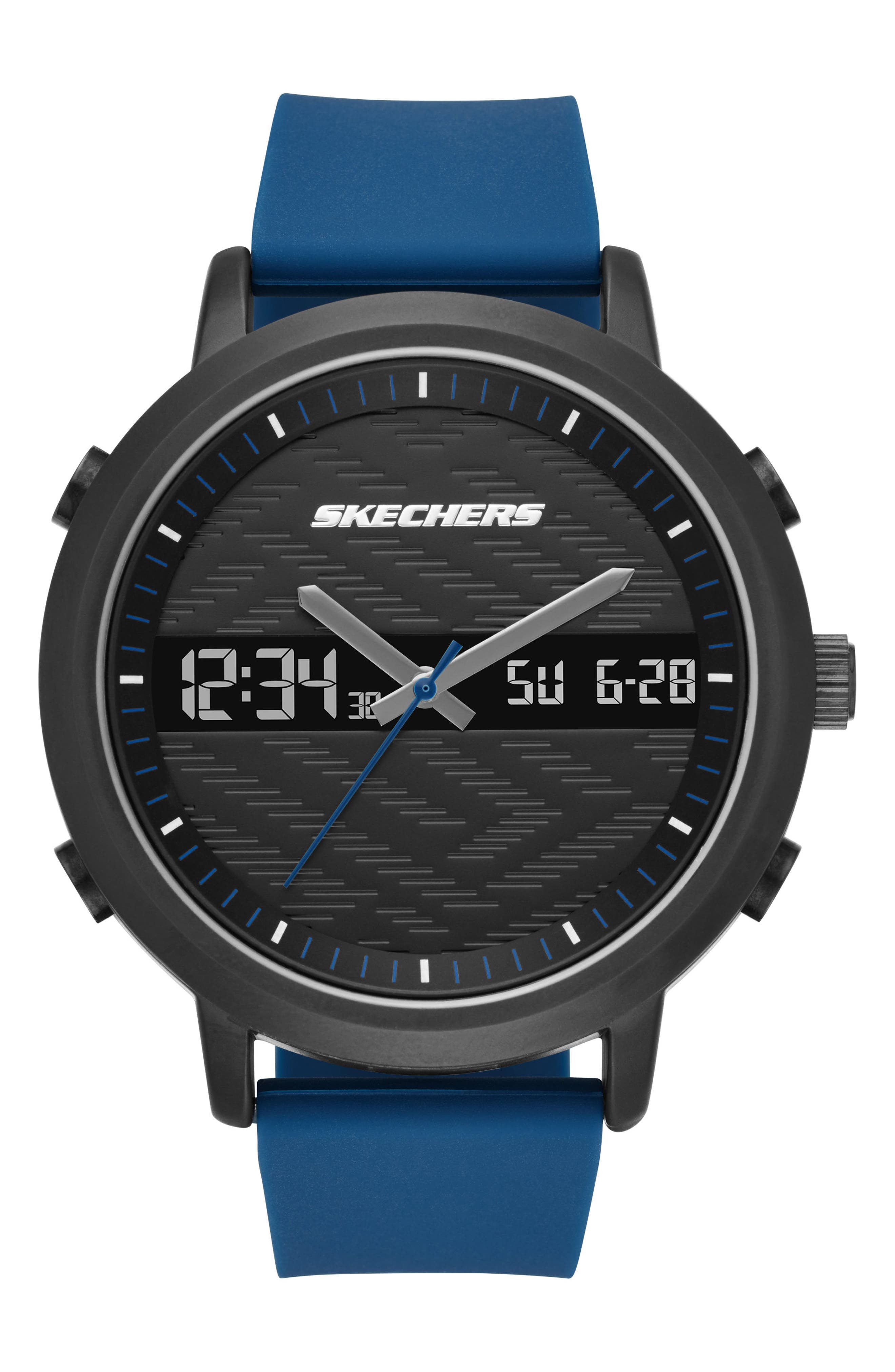Lawndale Analog & Digital Silicone Strap Watch, 48mm