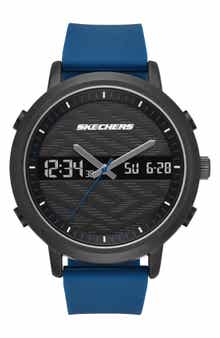 Lawndale Analog & Digital Silicone Strap Watch, 48mm