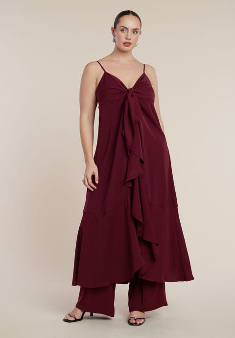 Tie-Front Ruffle Duster (Plus)