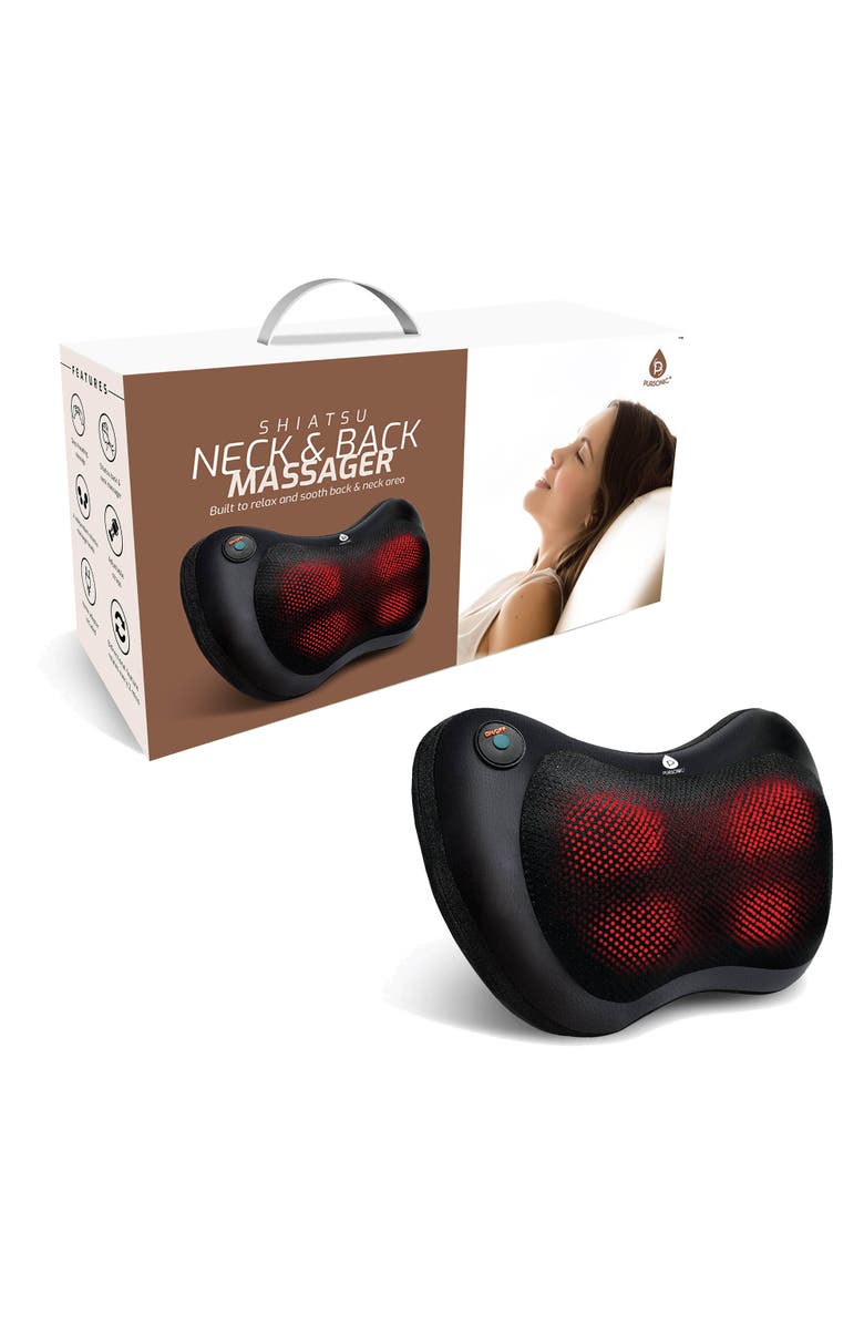 PURSONIC Shiatsu Heating Neck & Back Massager, Alternate, color, Black