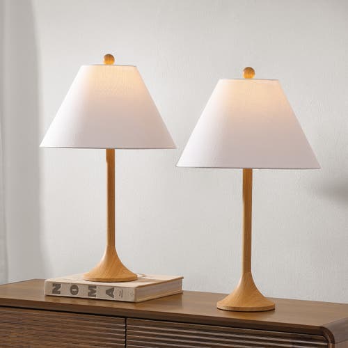 Jonathan Y Albie 25" Modern Coastal Iron Column Led Table Lamp In Brown
