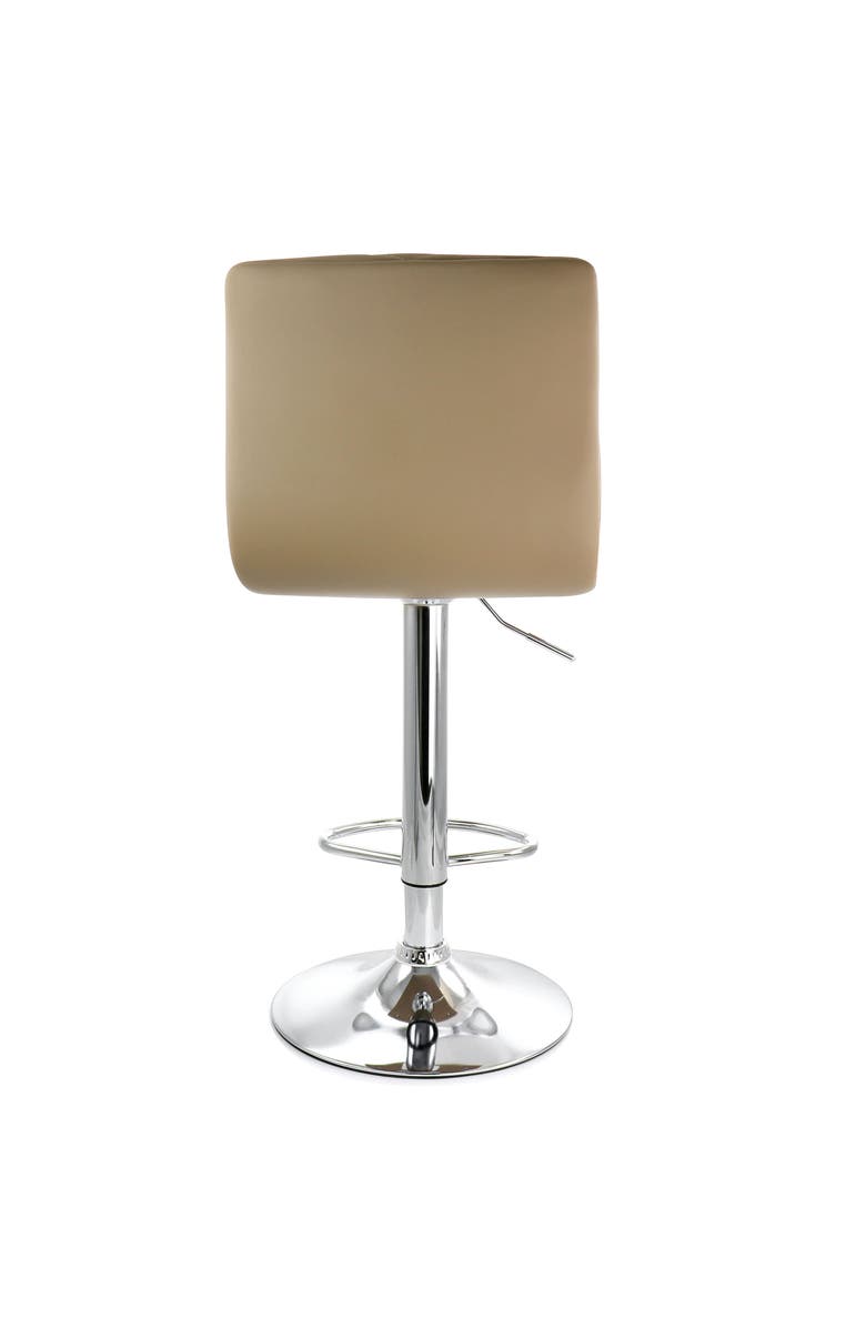 Elama 2 Piece Adjustable Diamond Tufted Faux Leather Bar Stool, Alternate, color, Camel