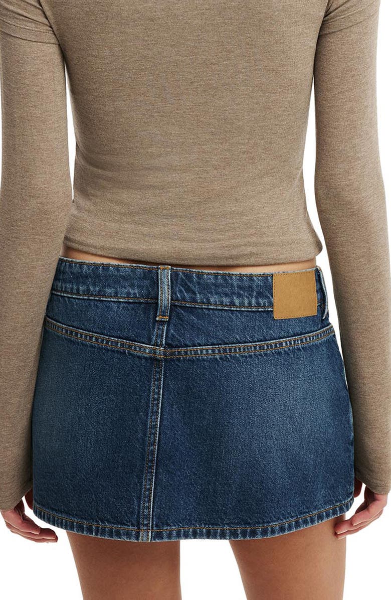 Cotton On Low Rise Denim Miniskort, Alternate, color, Scorpio Blue