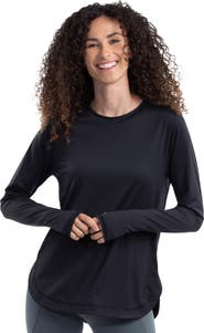 BloqUV Women's Long Sleeve Sun and UV Protection Relaxed Scallop Top