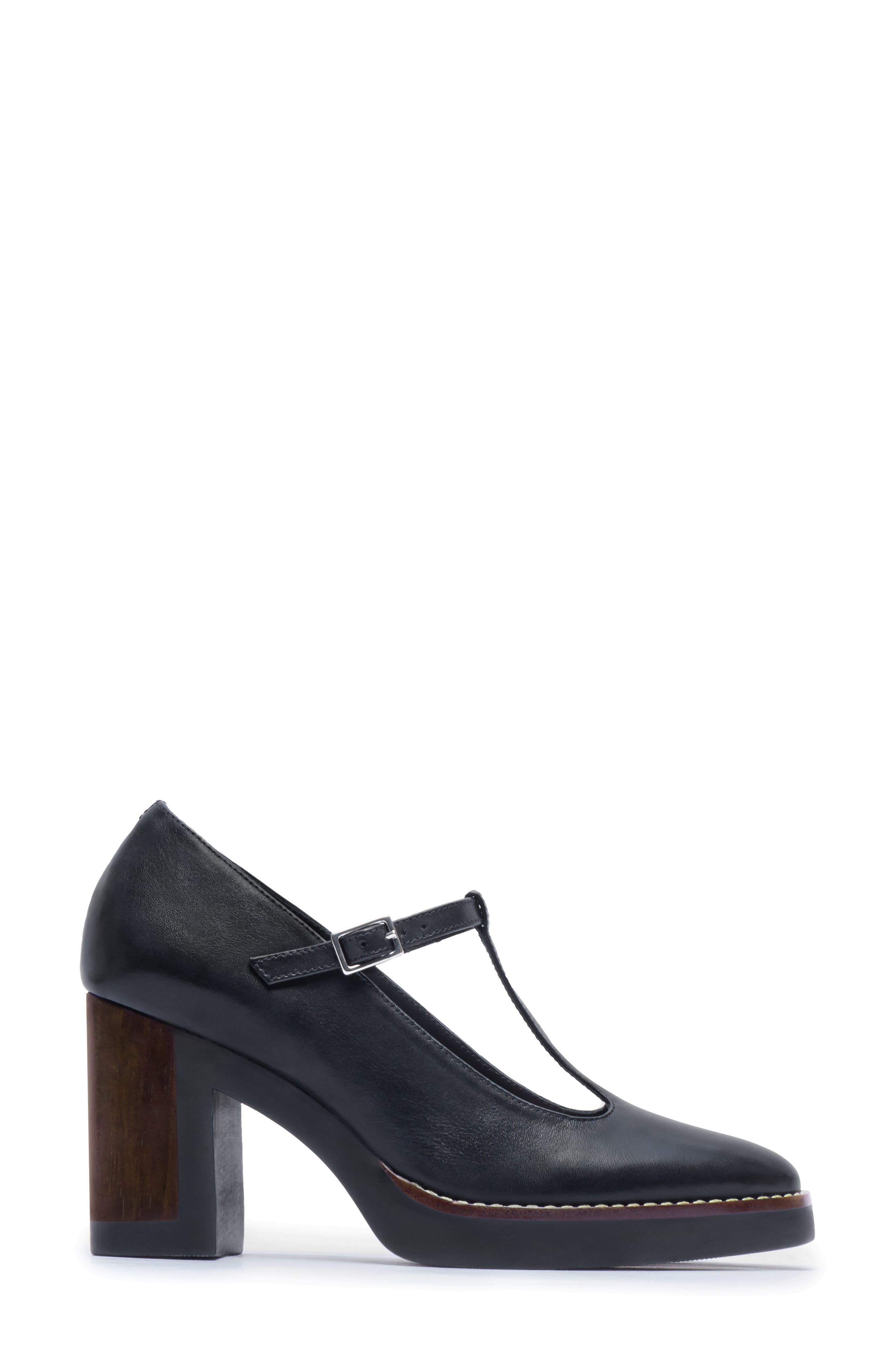 Noto T-Strap Pump, Alternate, color, BLACK GLOVE LEATHER