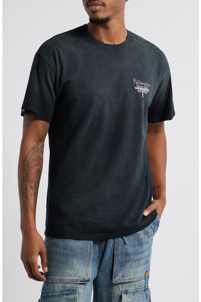 North Star Logo Embroidered Cotton Graphic T-Shirt, Main, color, BLACK