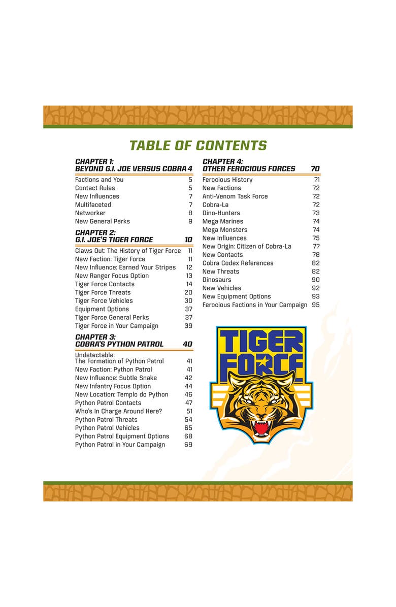 Renegade Game Studios G.I. JOE RPG Ferocious Fighters Factions in Action Vol. 1 Hardcover Sourcebook, Alternate, color, 