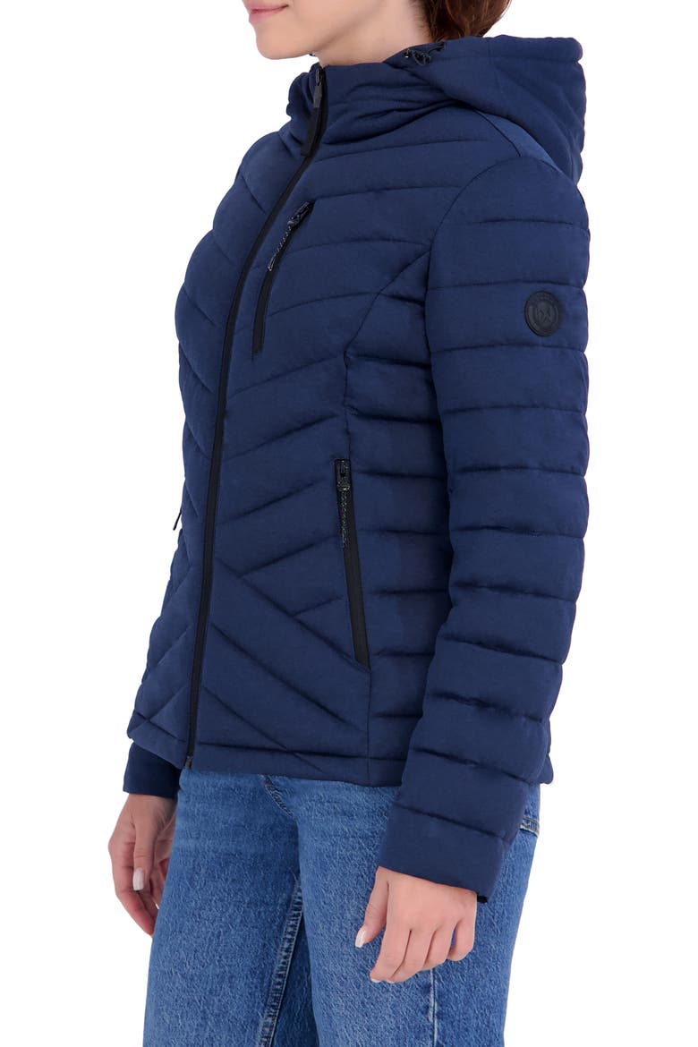 Water Resistant Stretch Puffer Jacket, Alternate, color, BLUE MELANGE