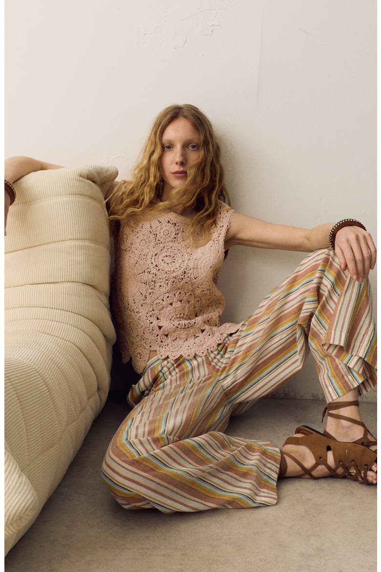 Open Knit Vest, Alternate, color, BEIGE