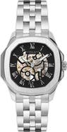 Alfred Sung Skeleton Dial Automatic Bracelet Watch, 42mm