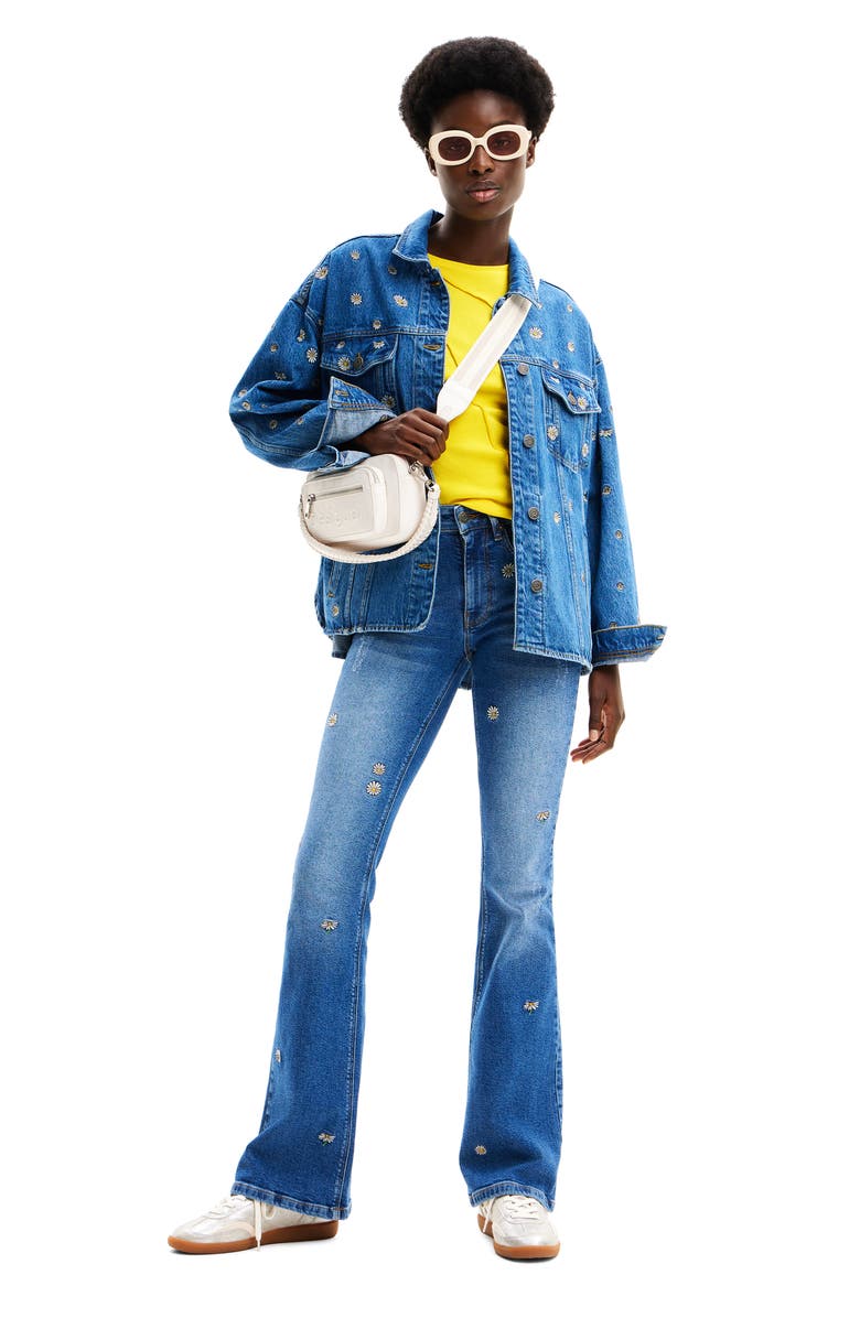 Desigual Daisy Denim Jacket, Alternate, color, 