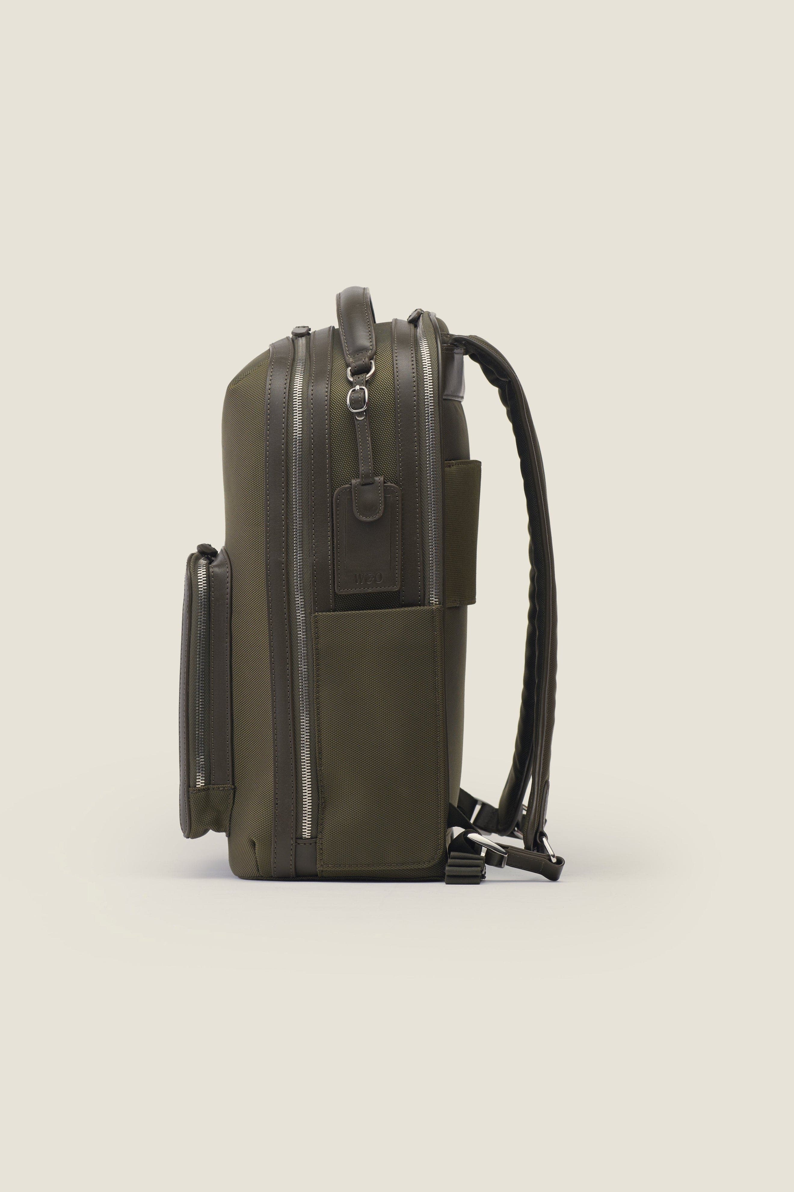 Pilot Organized Expandable Nylon Travel Backpack, Alternate, color, Olive Nylon