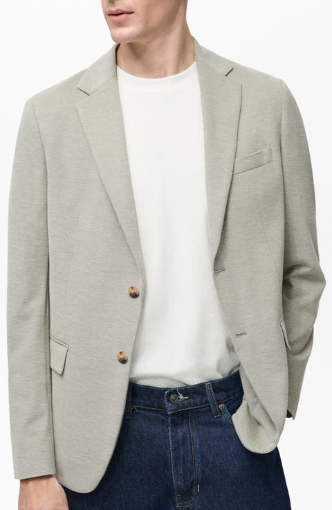 Slim Fit Textured Cotton Blend Sport Coat