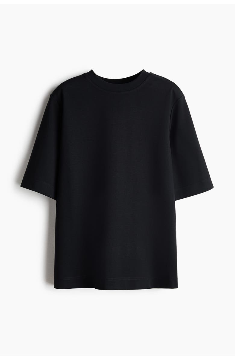 H&M Pima Cotton T-shirt, Main, color, Black