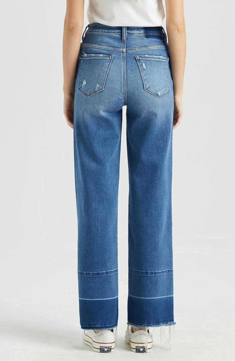 Bayeas Deanie High Waist Raw Hem Wide Leg Jeans, Alternate, color, 