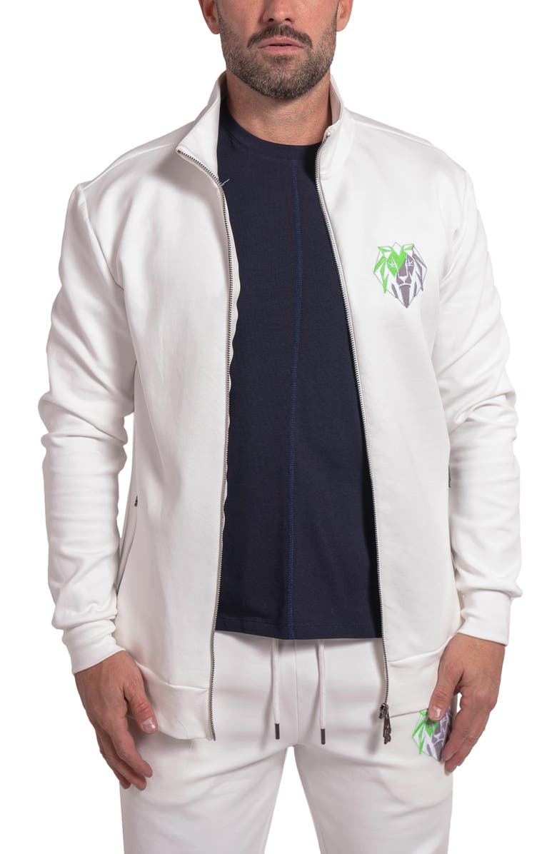 Maceoo Zipper Ascension89 White Knit Track Jacket, Alternate, color, 