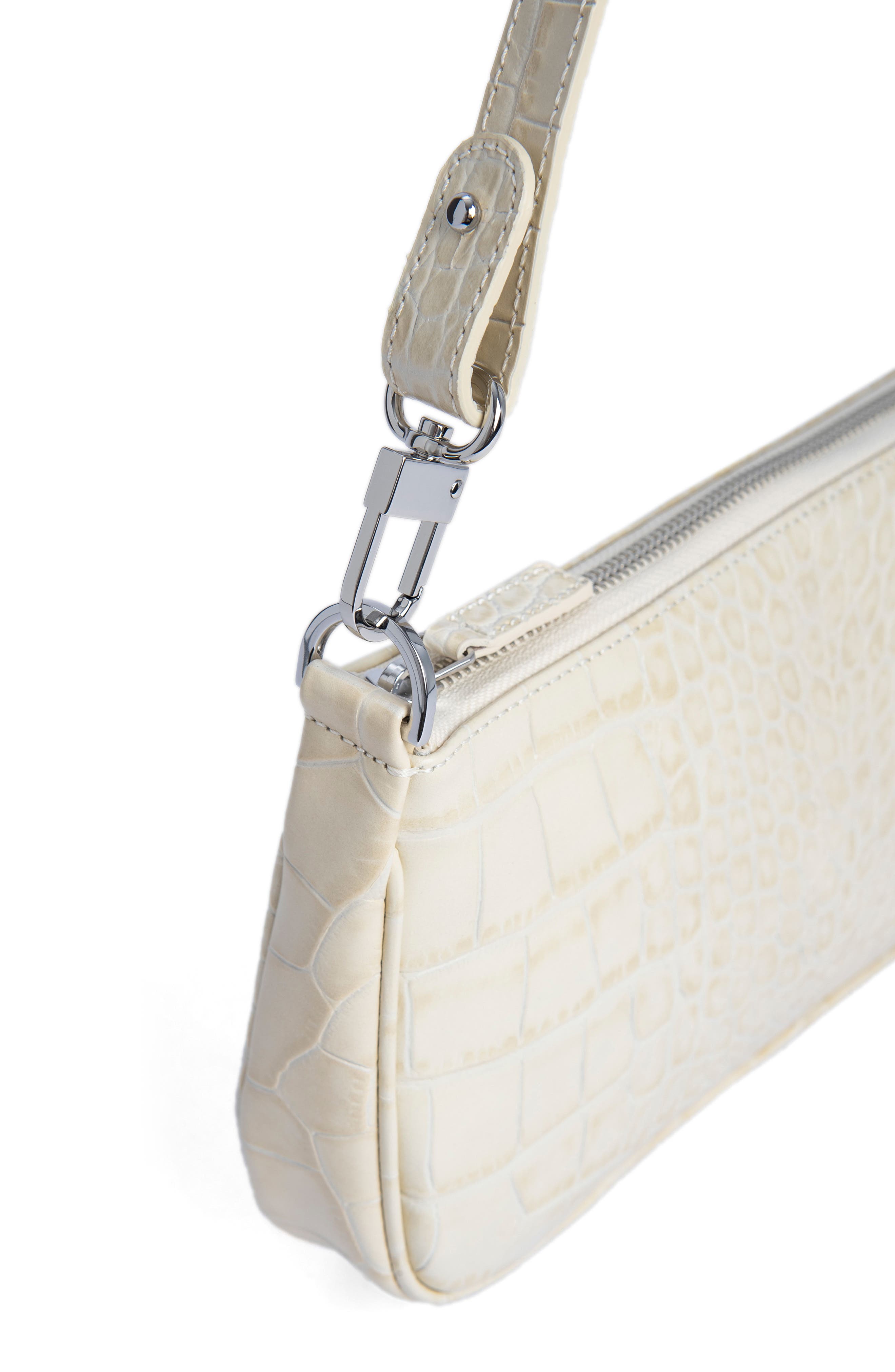 By Far Rachel Croc Embossed Leather Bag, Alternate, color, 