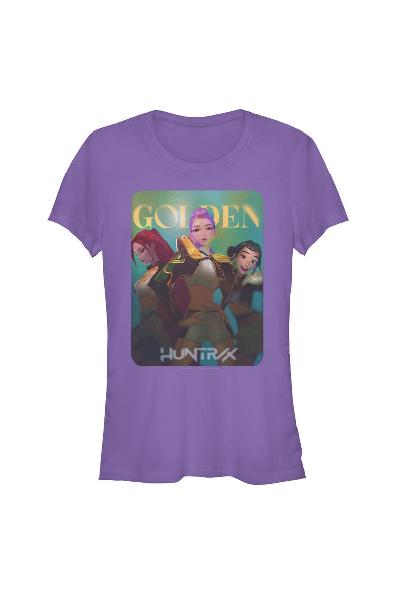 Junior's KPop Demon Hunters Huntrix Golden Photocard  Graphic T-Shirt, Main, color, Purple