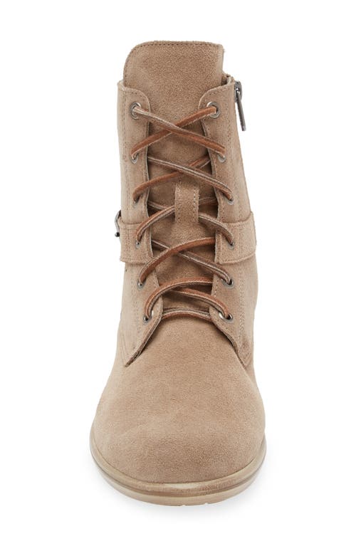 Naot Alize Zip Combat Boot In Almond Suede