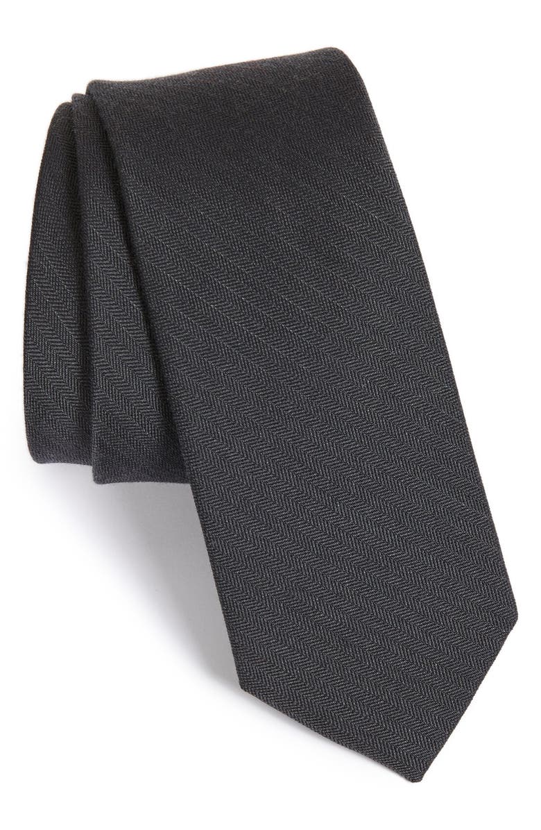 The Tie Bar Solid Wool & Silk Tie, Main, color, 