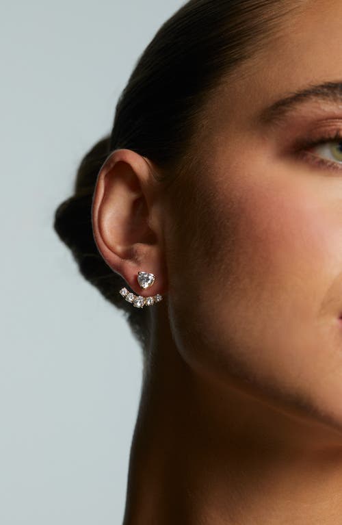 Nadri Le Bisou Cubic Zirconia Heart Ear Jacket Earrings In Gold