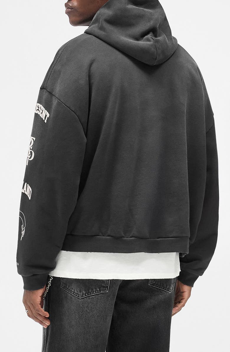 Represent Legacy Crest Cotton Hoodie, Alternate, color, Stained Black