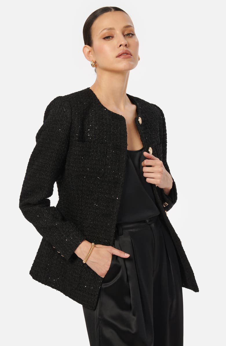 CAMI NYC Wrenley Sequin Tweed Jacket, Alternate, color, 