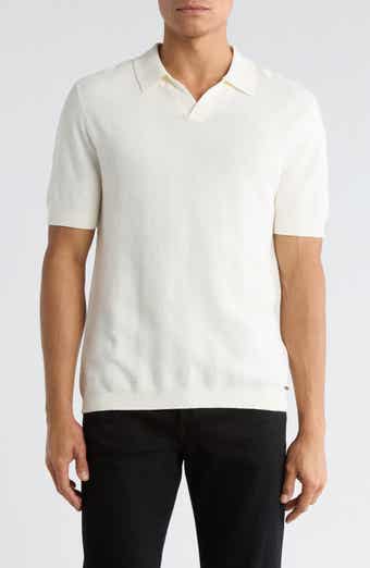 DENIM AND FLOWER Textured Diamond Cotton Polo