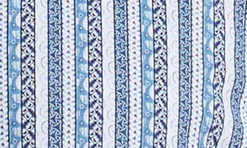 Shop Robert Graham Ionian Classic Fit Stripe Short Sleeve Knit Button-up Shirt In Navy